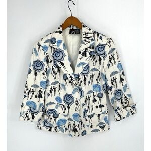 Essentials G Womens Size 8  Blazer Two Button Ladies with Umbrellas